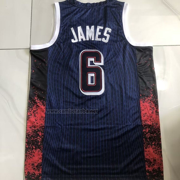 Camiseta USA 2024 LeBron James #6 Juegos Olimpicos Azul